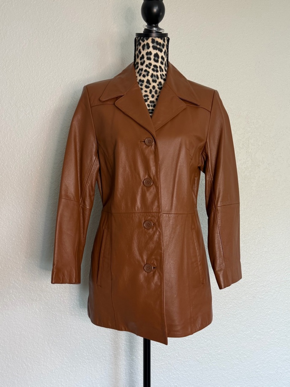 Wilson’s leather caramel-cognac brown genuine leather jacket
